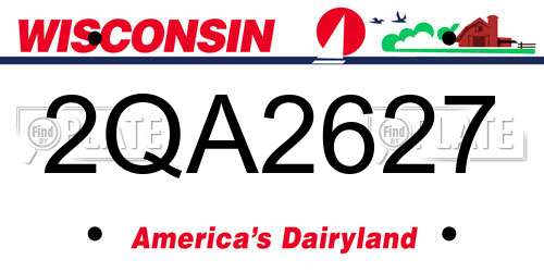 2QA2627 Wisconsin License Plate