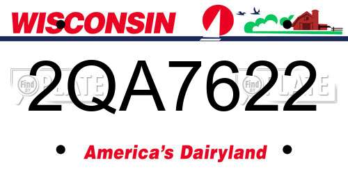2QA7622 Wisconsin License Plate