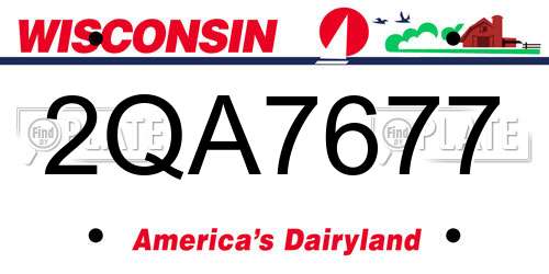 2QA7677 Wisconsin License Plate