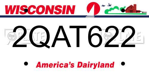 2QAT622 Wisconsin License Plate