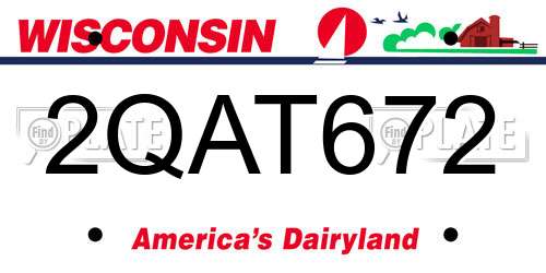 2QAT672 Wisconsin License Plate