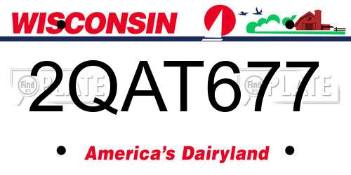 2QAT677 Wisconsin License Plate