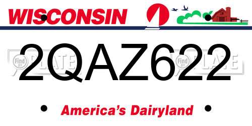2QAZ622 Wisconsin License Plate