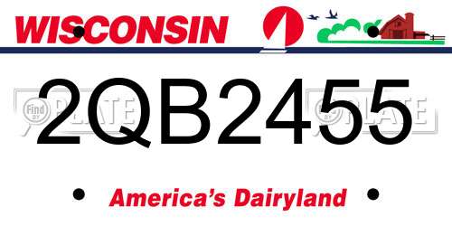 2QB2455 Wisconsin License Plate
