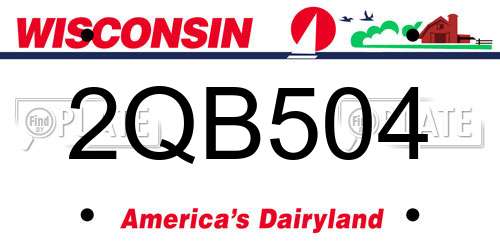 2QB504 Wisconsin License Plate