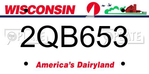 2QB653 Wisconsin License Plate