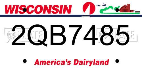 2QB7485 Wisconsin License Plate