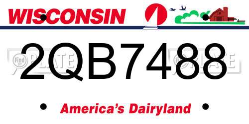 2QB7488 Wisconsin License Plate