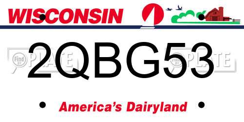 2QBG53 Wisconsin License Plate