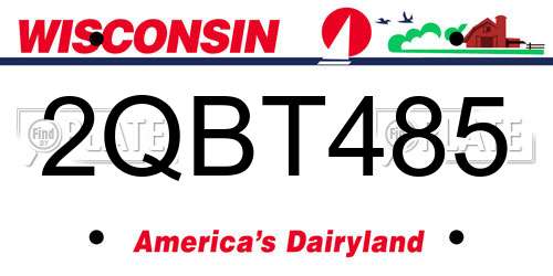 2QBT485 Wisconsin License Plate
