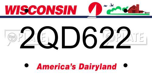 2QD622 Wisconsin License Plate