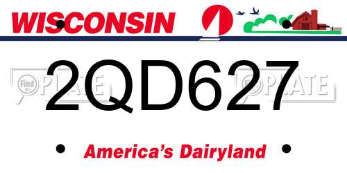 2QD627 Wisconsin License Plate