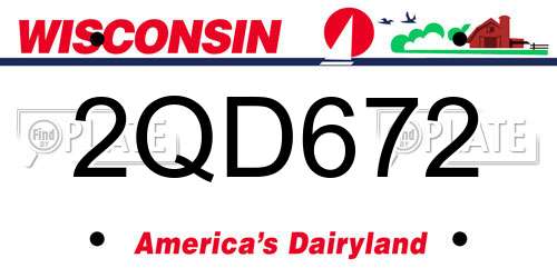 2QD672 Wisconsin License Plate