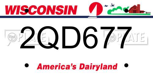 2QD677 Wisconsin License Plate