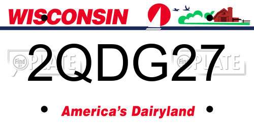 2QDG27 Wisconsin License Plate