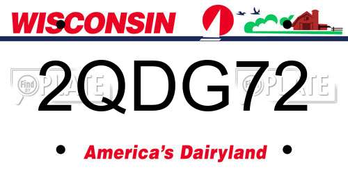 2QDG72 Wisconsin License Plate