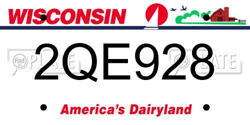 2QE928 Wisconsin License Plate
