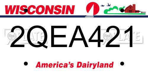 2QEA421 Wisconsin License Plate
