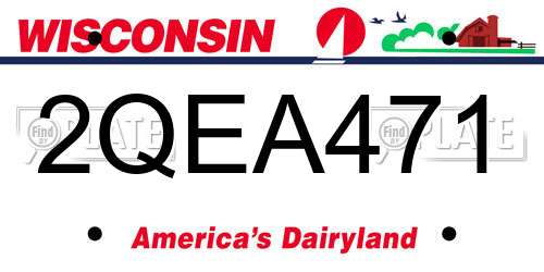 2QEA471 Wisconsin License Plate