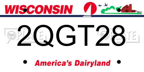 2QGT28 Wisconsin License Plate