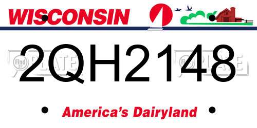 2QH2148 Wisconsin License Plate