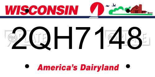 2QH7148 Wisconsin License Plate