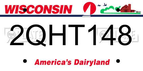 2QHT148 Wisconsin License Plate