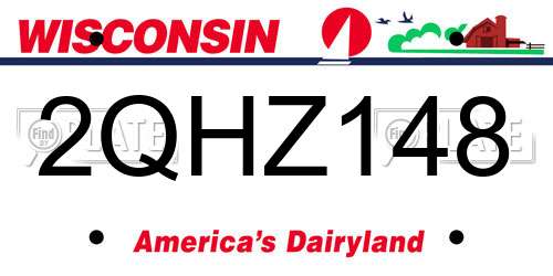 2QHZ148 Wisconsin License Plate