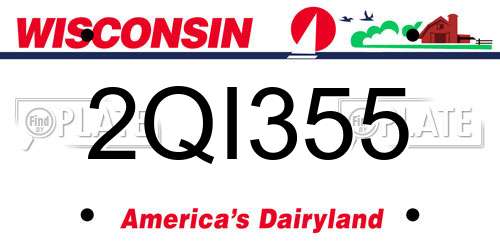 2QI355 Wisconsin License Plate