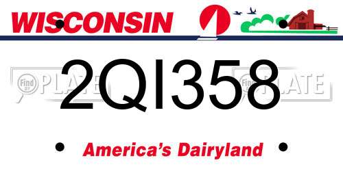 2QI358 Wisconsin License Plate