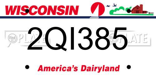 2QI385 Wisconsin License Plate