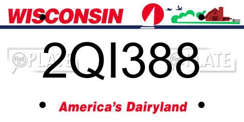 2QI388 Wisconsin License Plate