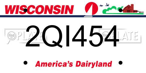 2QI454 Wisconsin License Plate