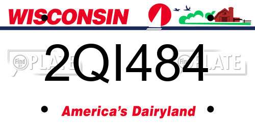 2QI484 Wisconsin License Plate