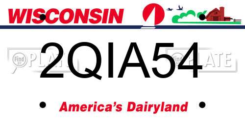 2QIA54 Wisconsin License Plate