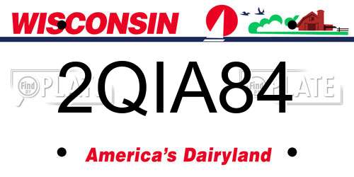 2QIA84 Wisconsin License Plate