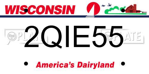 2QIE55 Wisconsin License Plate