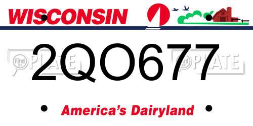 2QO677 Wisconsin License Plate