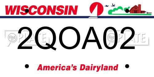 2QOA02 Wisconsin License Plate