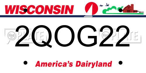 2QOG22 Wisconsin License Plate