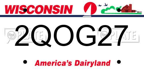 2QOG27 Wisconsin License Plate