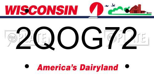 2QOG72 Wisconsin License Plate
