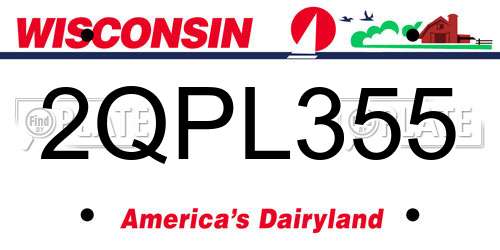 2QPL355 Wisconsin License Plate