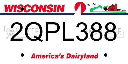 2QPL388 Wisconsin License Plate