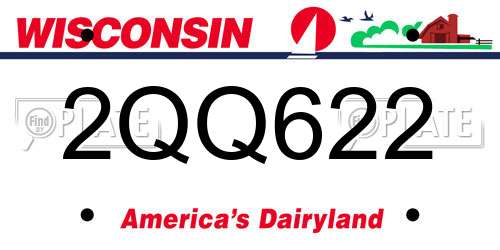 2QQ622 Wisconsin License Plate