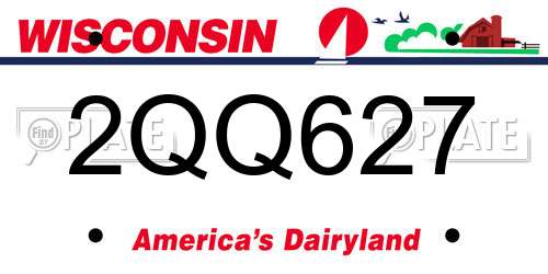 2QQ627 Wisconsin License Plate