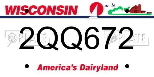 2QQ672 Wisconsin License Plate