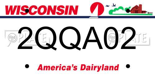2QQA02 Wisconsin License Plate