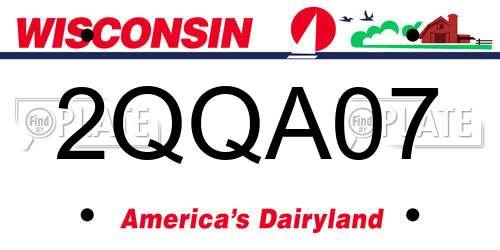 2QQA07 Wisconsin License Plate