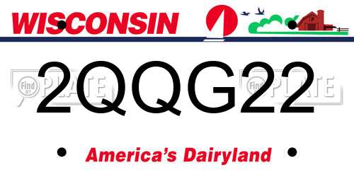 2QQG22 Wisconsin License Plate